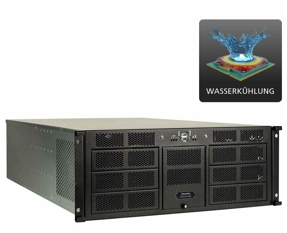Azulchip Businessline Workstation Ws1310r 19" Rack Mit Wasserkühlung, Ryzen 7960x W11pro 32gb 500gb Ssd