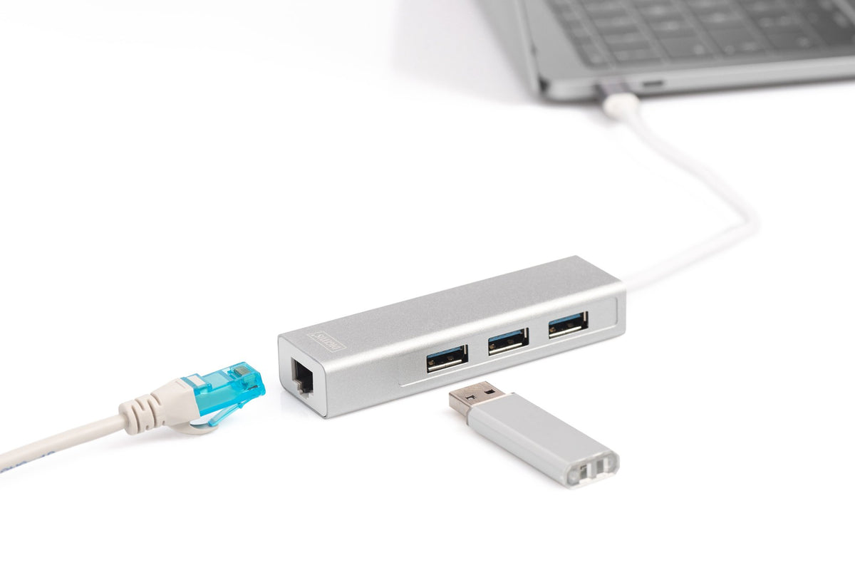 EAN 4016032430100 - Digitus DA-70255 base para portátil y replicador de puertos USB 3.2 Gen 1 (3.1 Gen 1) Type-C Gris, Blanco imagen 2