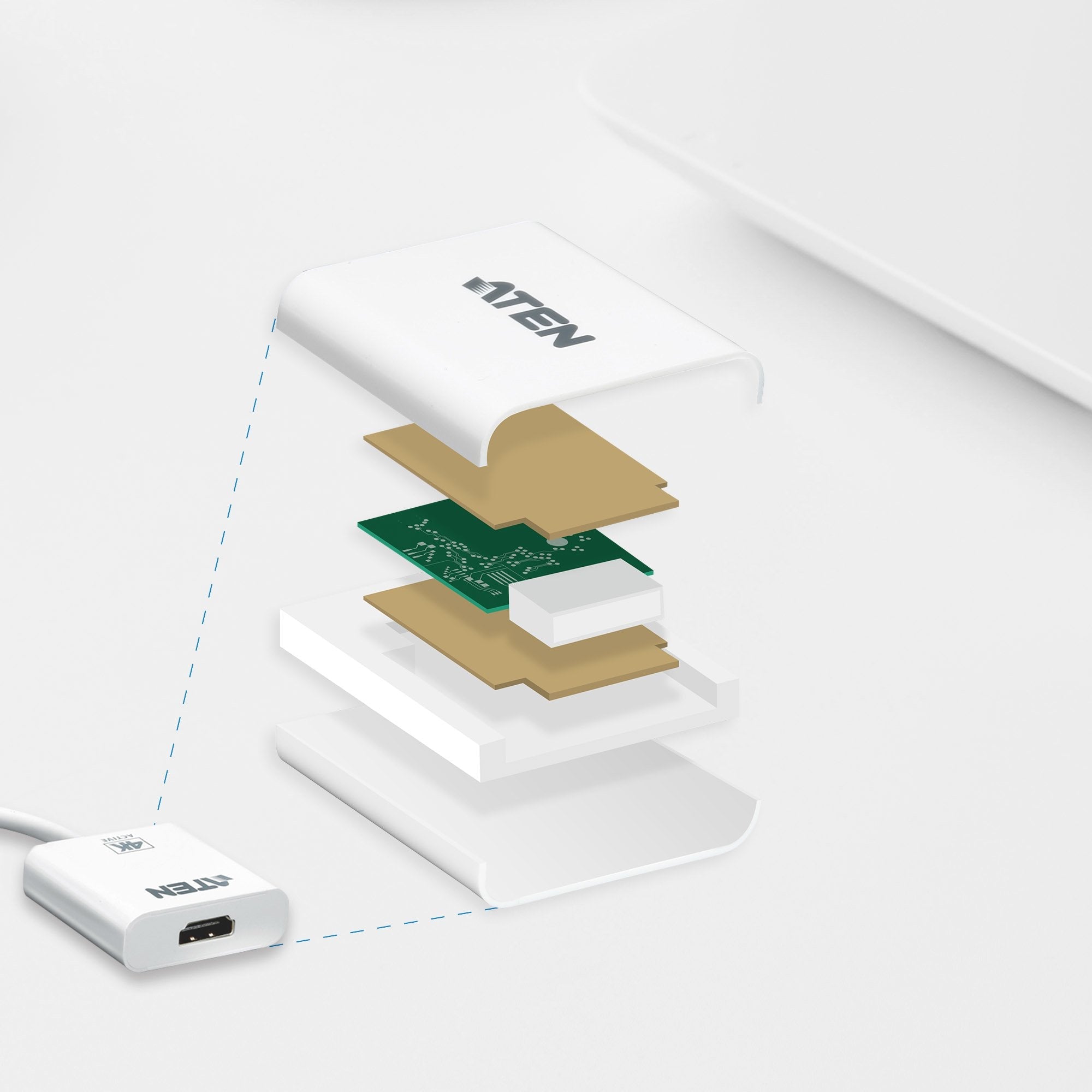 EAN 4719264643729 - ATEN VC981-AT adaptador de cable de vídeo Blanco imagen 4