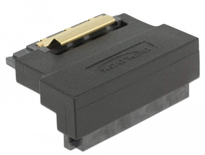 Adaptador De Delock Sata 22pin Socket> Enchufe Negro, Ángulo Hacia Abajo 63943