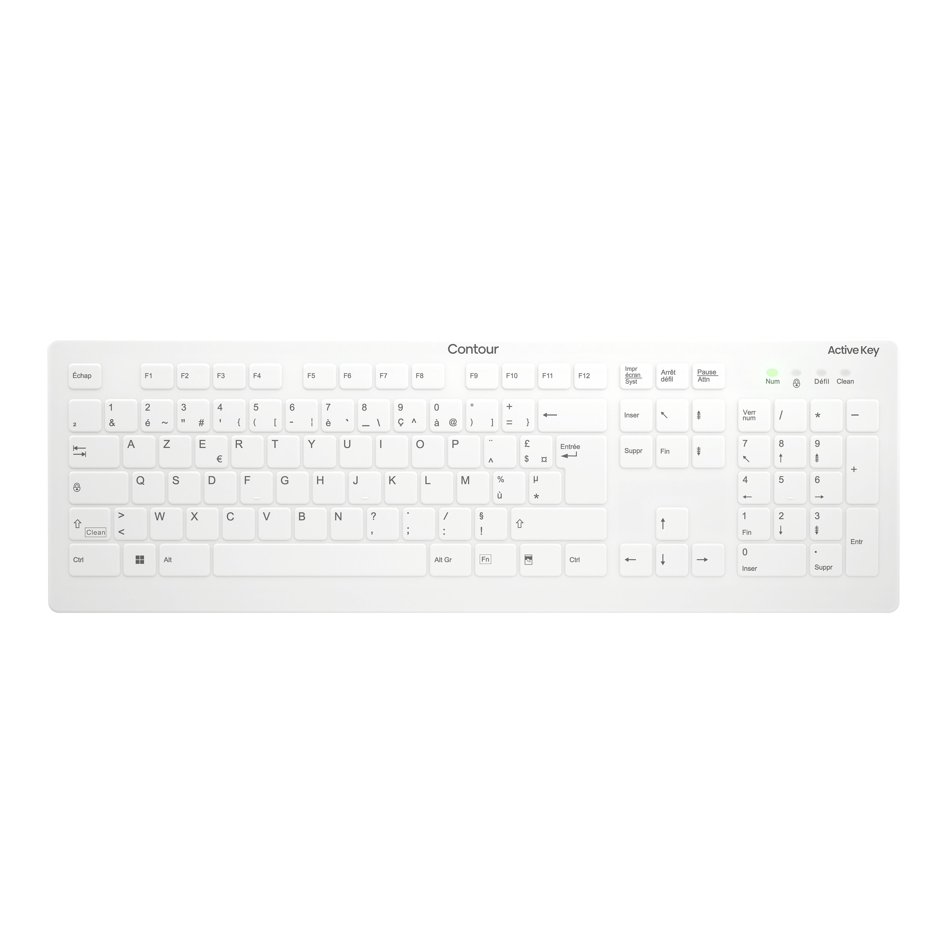 EAN 7061112873565 - Contour Design Active Key AK-C8112 teclado Médico RF inalámbrico AZERTY Francés Blanco imagen 1