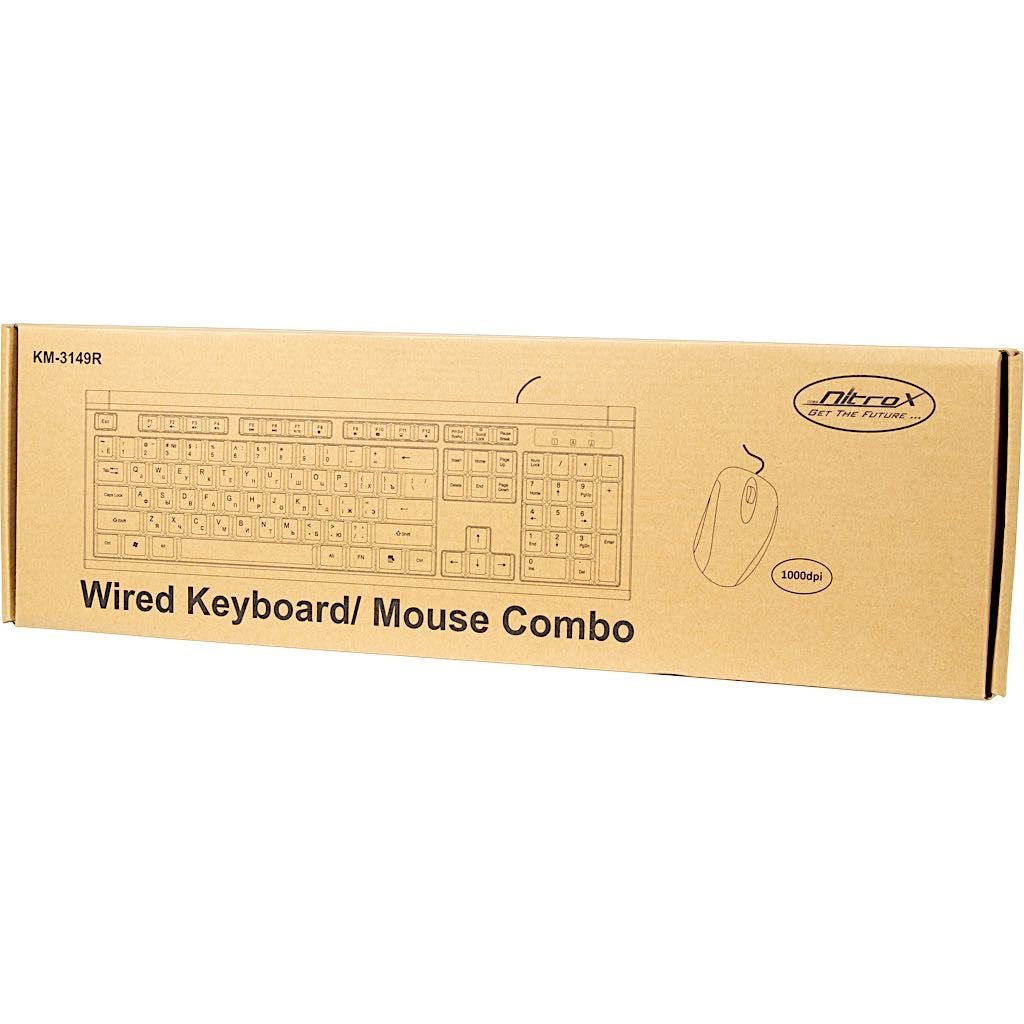 Inter-Tech Km-3149r Teclado Ratón Incluido Hogar Usb Qwerty Ruso, Inglés De Ee. Uu. Negro