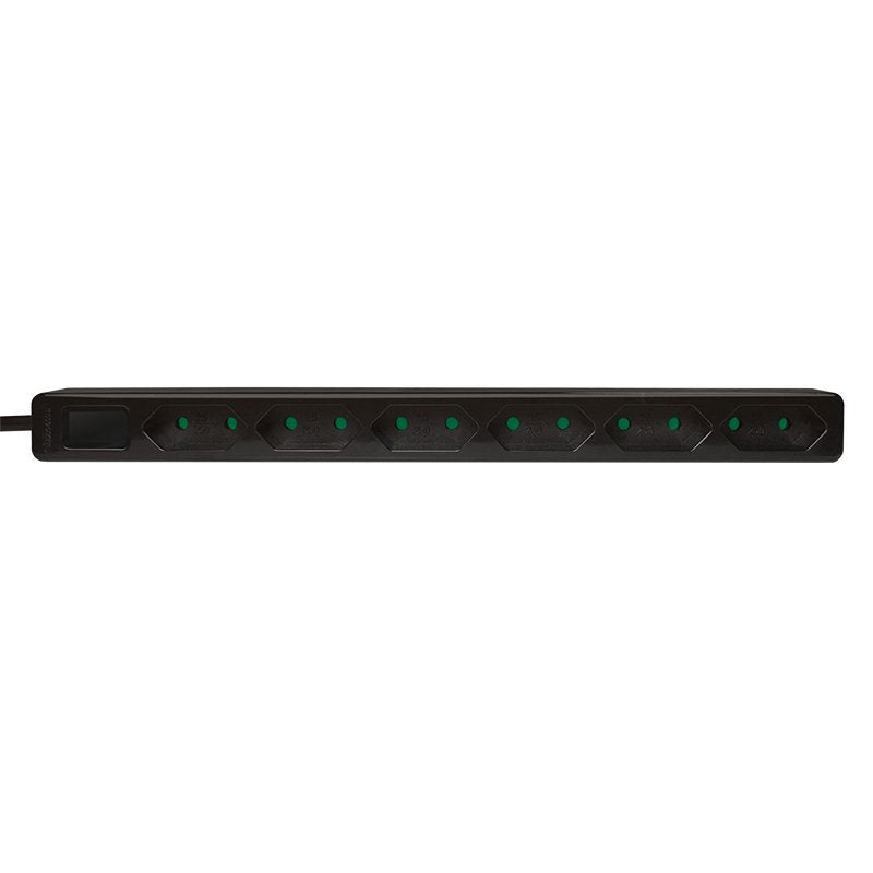 Regleta Logilink Outlet Strip  Euro Sockets Black