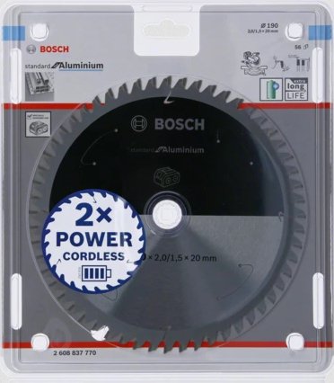 Hoja De Sierra Circular Bosch Estándar Para Aluminio, 190 Mm