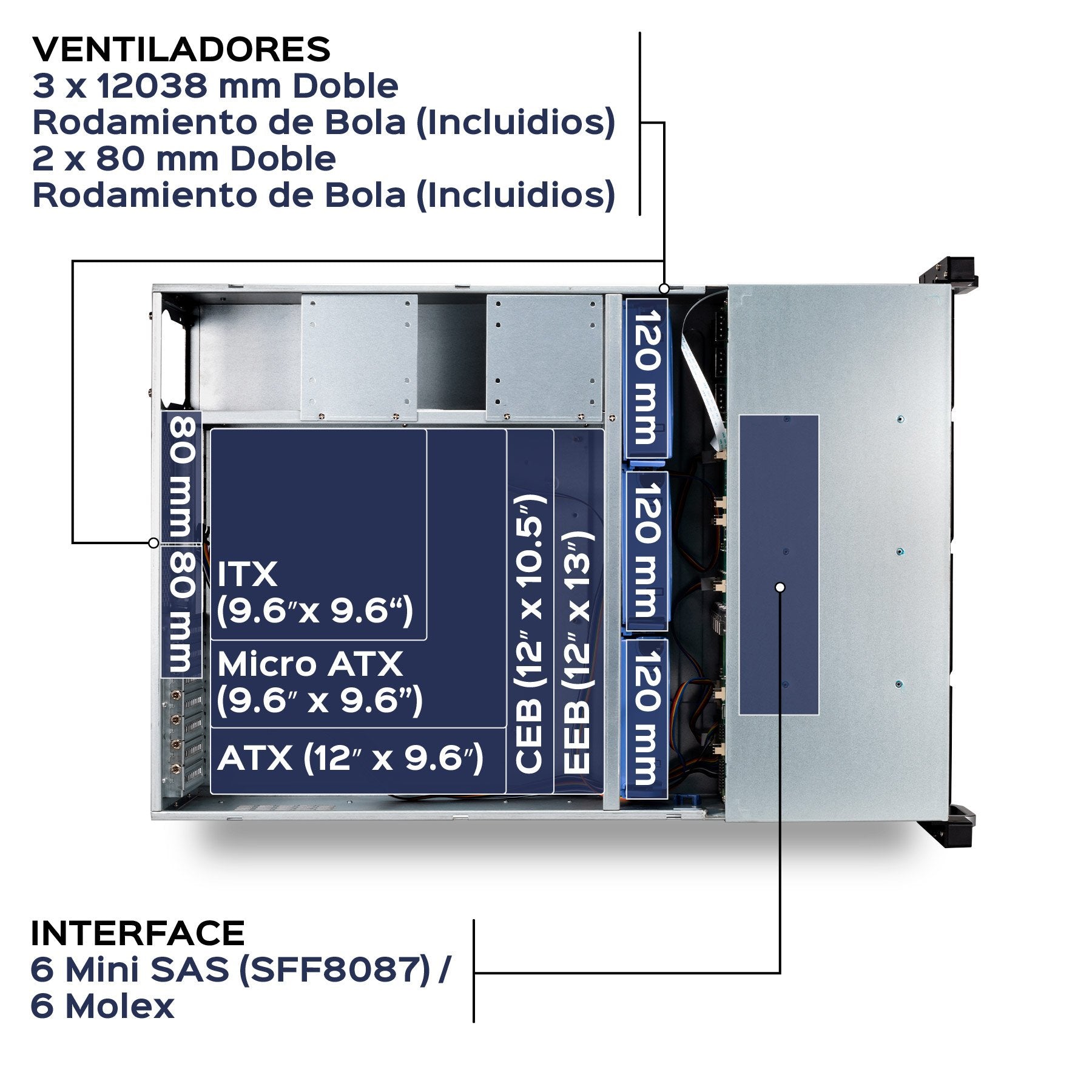EAN 6940533545064 - UNYKAch 80.40.24 carcasa de ordenador Estante Negro, Plata imagen 7