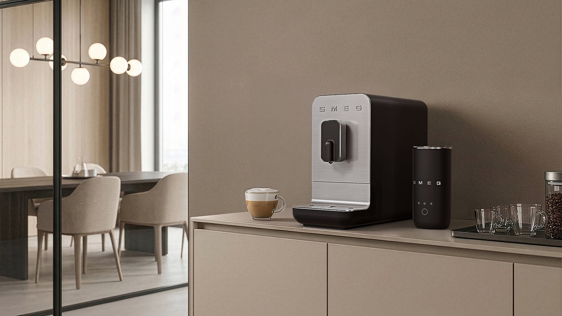 Smeg Mff02blmeu Milchaufschäumer , Negro Matt