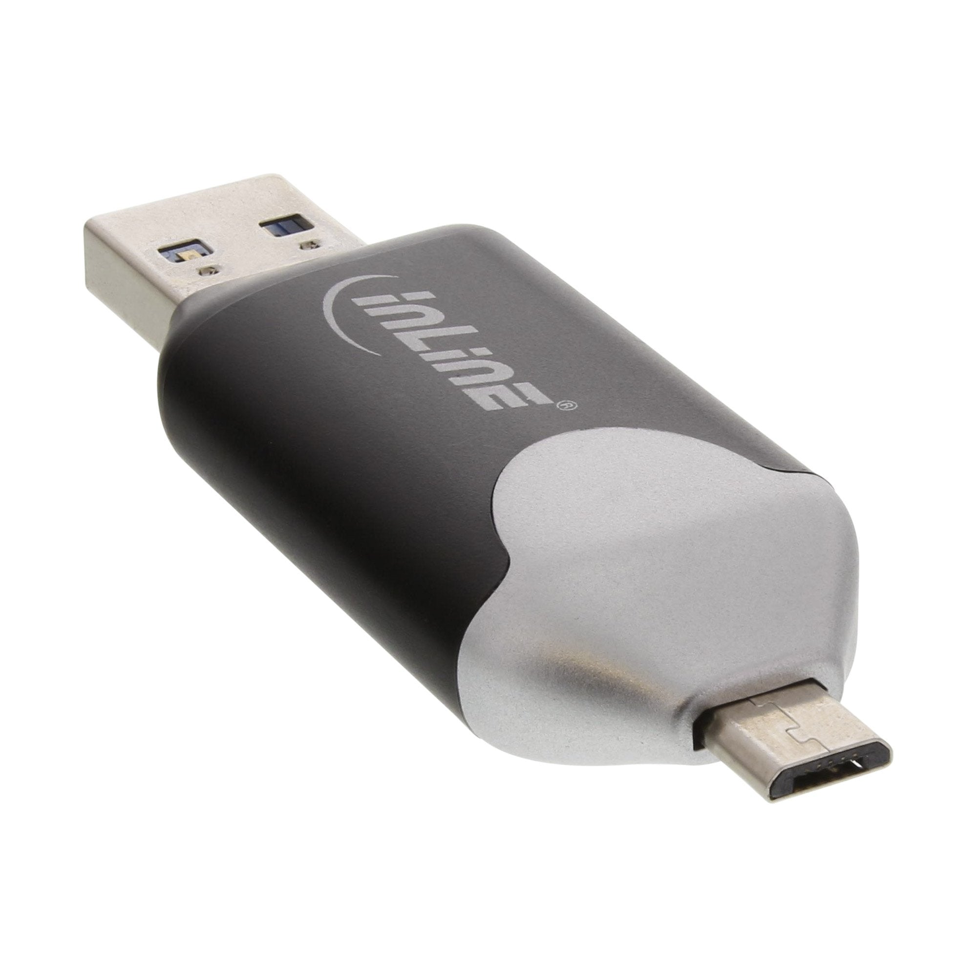 Lector De Tarjetas Usb Otg Inline Con Interfaz Doble Usb 3.0 Y Micro Usb 2.0 Para Sdxc Y Microsdxc
