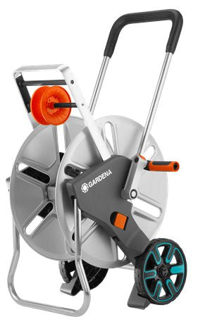 Gardena 18550-20 Carrete De Manguera De Jardín Carretera Con Varias Posiciones Manual Negro, Acero Inoxidable