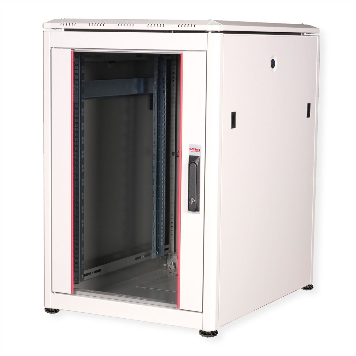 Roline 19-Zoll Netzwerkschrank Pro 16 He, 600x800 Bxt Glastr Grau