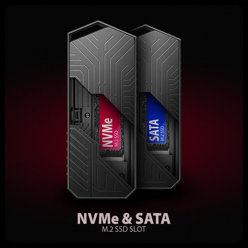 EAN 8595247908544 - Axagon EEM2-GAM, USB-C 10Gbps - NVMe & SATA SSD GAME M.2 box, bezšroubkový Caja externa para unidad de es imagen 9