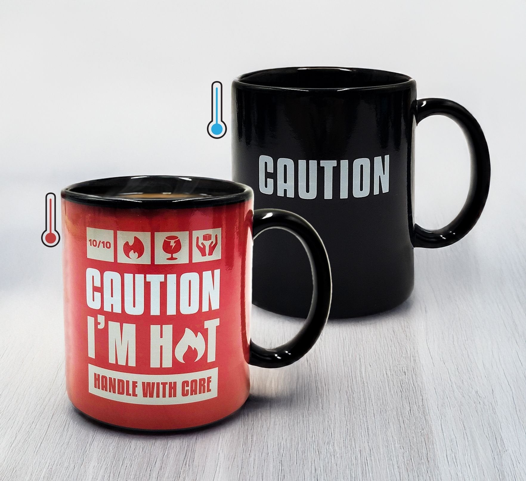 Mad Monkey - Tasse "Caution I Am Hot" - Con Farbwechsel