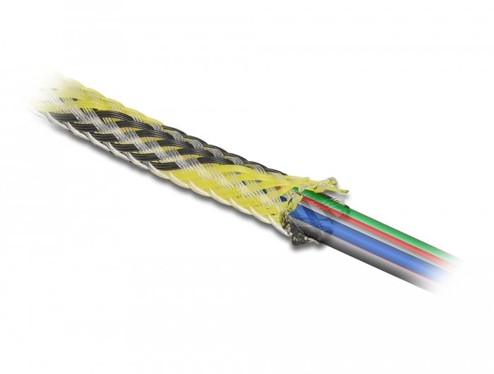 Delock Funda Trenzada Expandible 2 Mx 6 Mm Negro-Amarillo