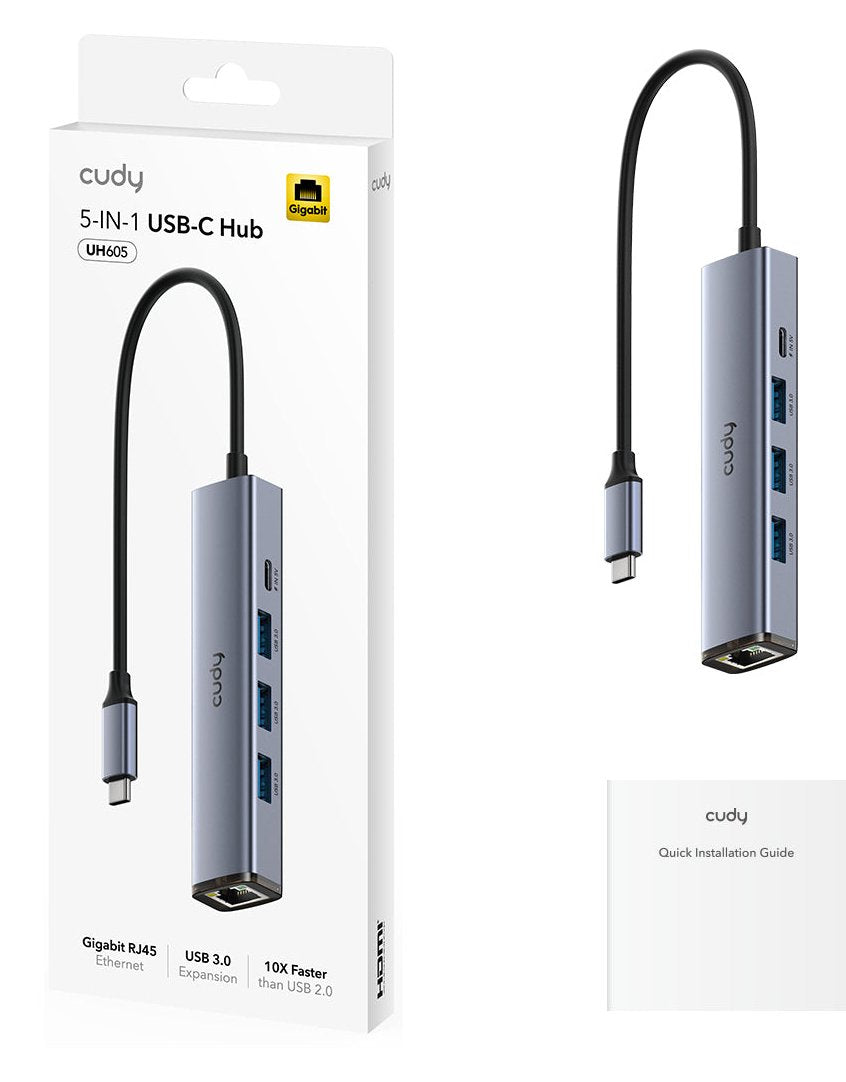 EAN 6971690794408 - Cudy UH605 base para portátil y replicador de puertos Alámbrico USB 3.2 Gen 1 (3.1 Gen 1) Type-C Gris, Pl imagen 2