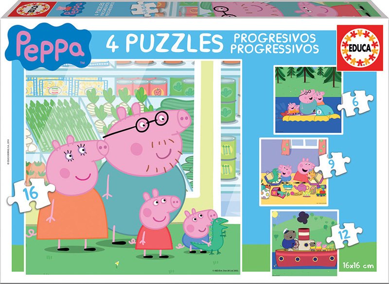 Puzzle Progresivo Peppa Pig 6-9-12-16pzs