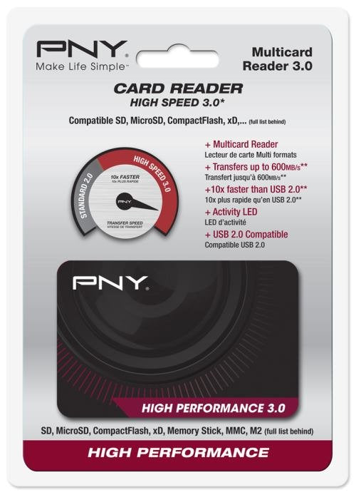Lector De Tarjetas Externo Pny High Performance Reader 3.0 Usb 3.2 Gen 1 [3.1 Gen 1] Negro