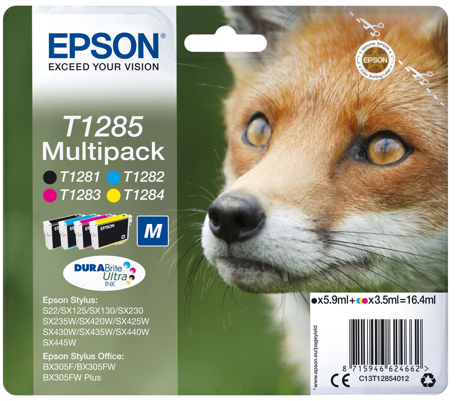 EAN 8715946624679 - Epson Fox T1285 cartucho de tinta 1 pieza(s) Original Negro, Cian, Magenta, Amarillo imagen 1