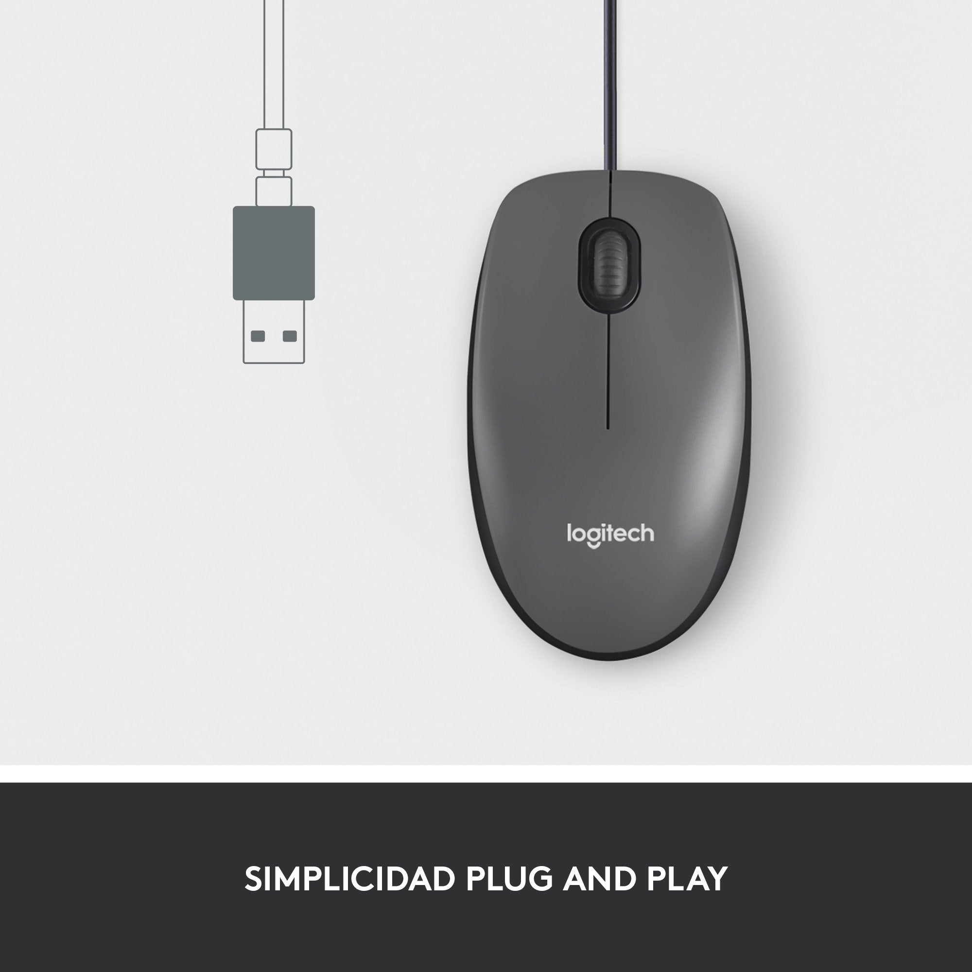 Ratón Con Cable Logitech M100 910-005003 - Usb 2.0 · 1000dpi · Negro