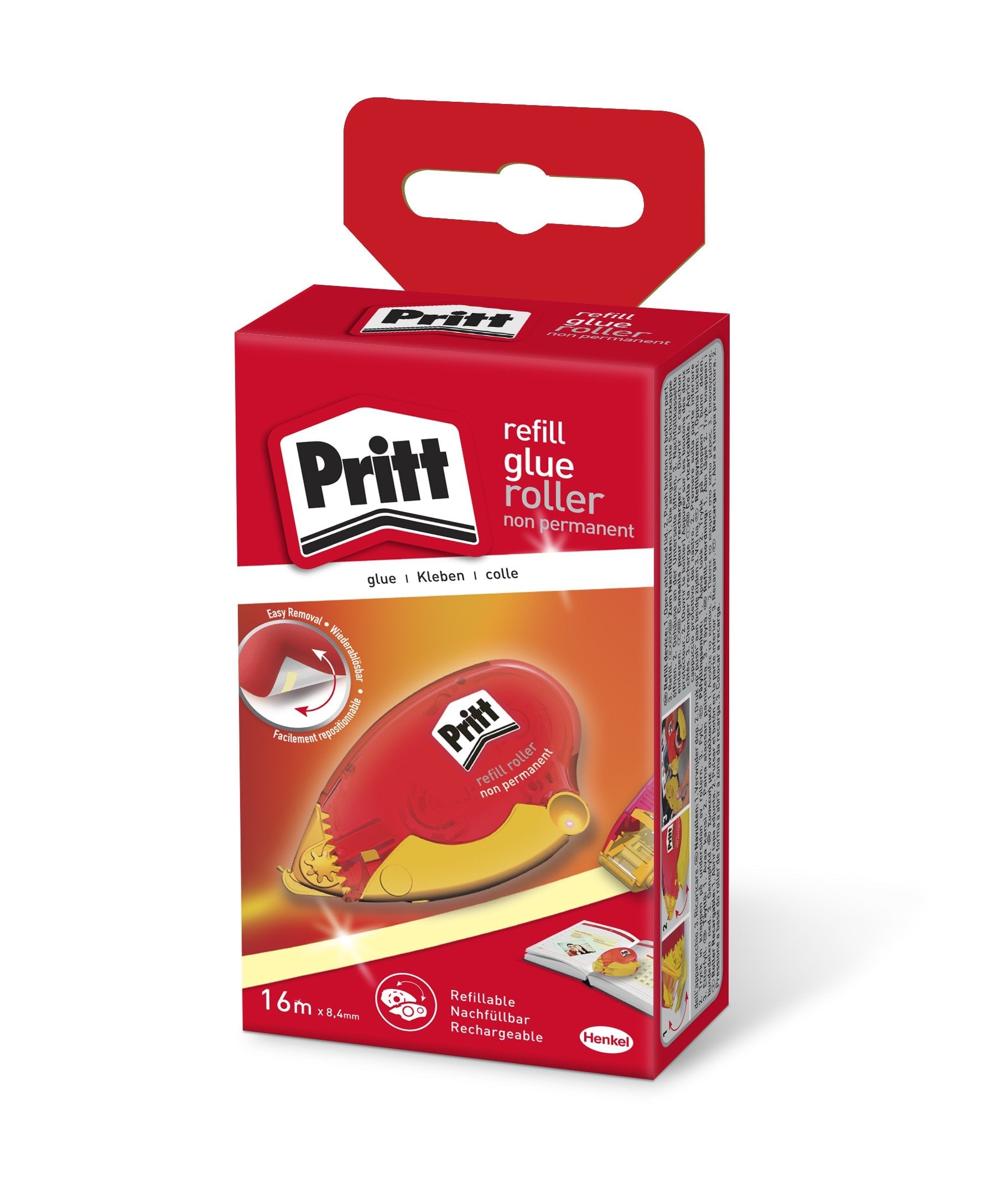 Rodillo De Recarga De Pegamento Pritt, A: 8,4 Mm, L: 16 M, No Permanente
