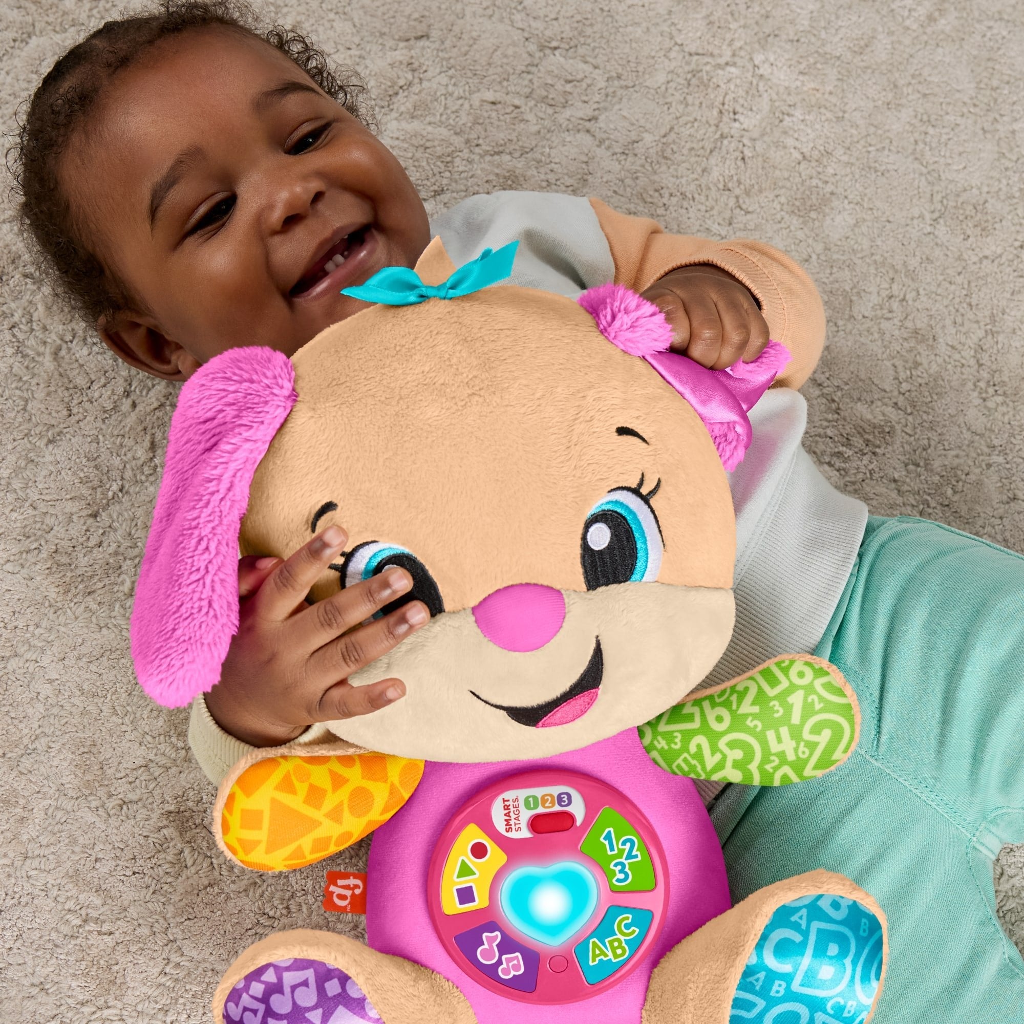 Fisher-Price Learning Fun Dog Friend, Cuddly Toy Pink/Light Brown Jfd31