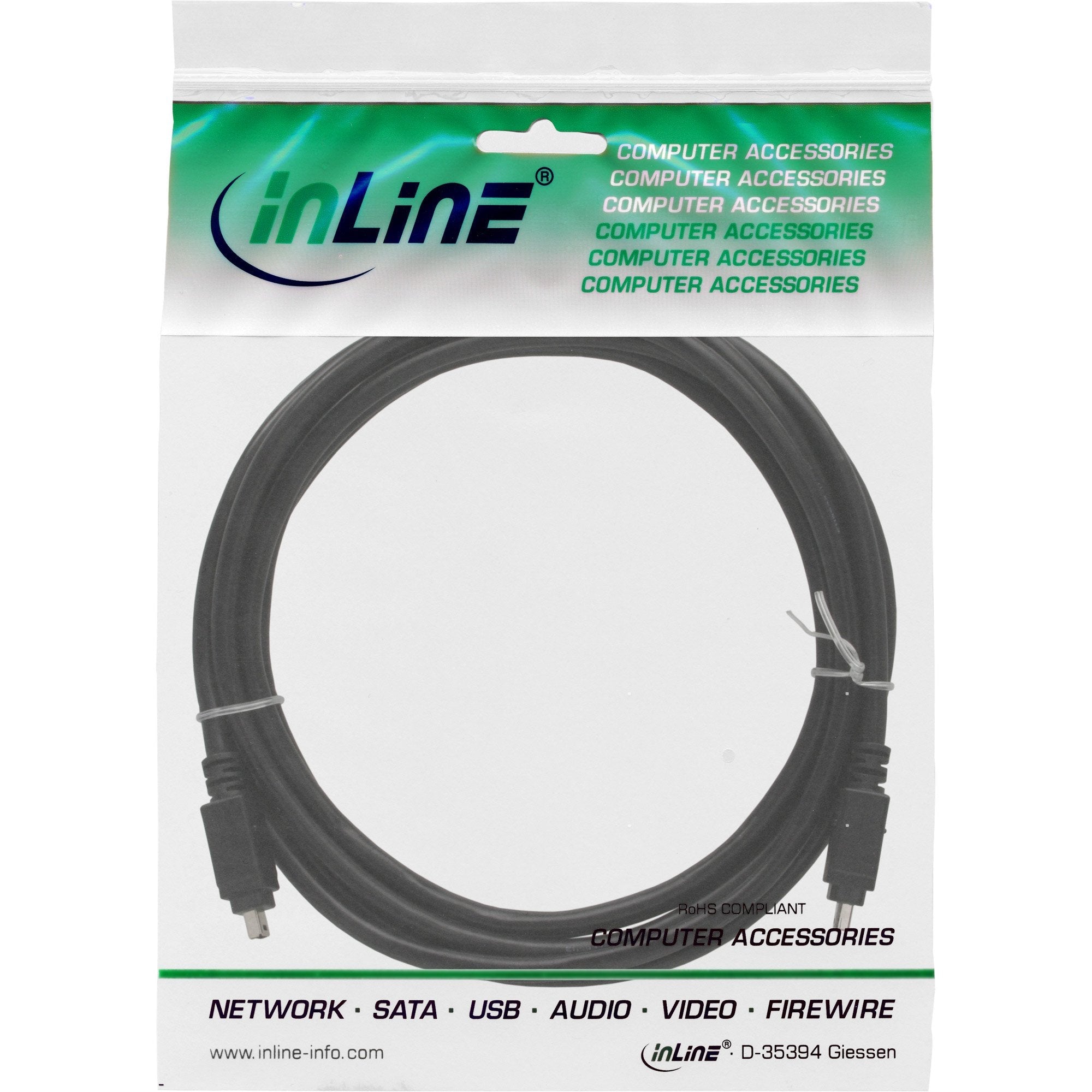 Inline Firewire 400 1394 Cable 4 Pines Macho A Macho 3m