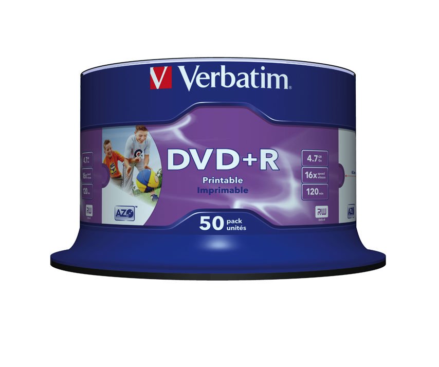 Verbatim Dvd+R Wide Inkjet Printable No Id Brand 4,7 Gb 50 Pieza(S)  43512