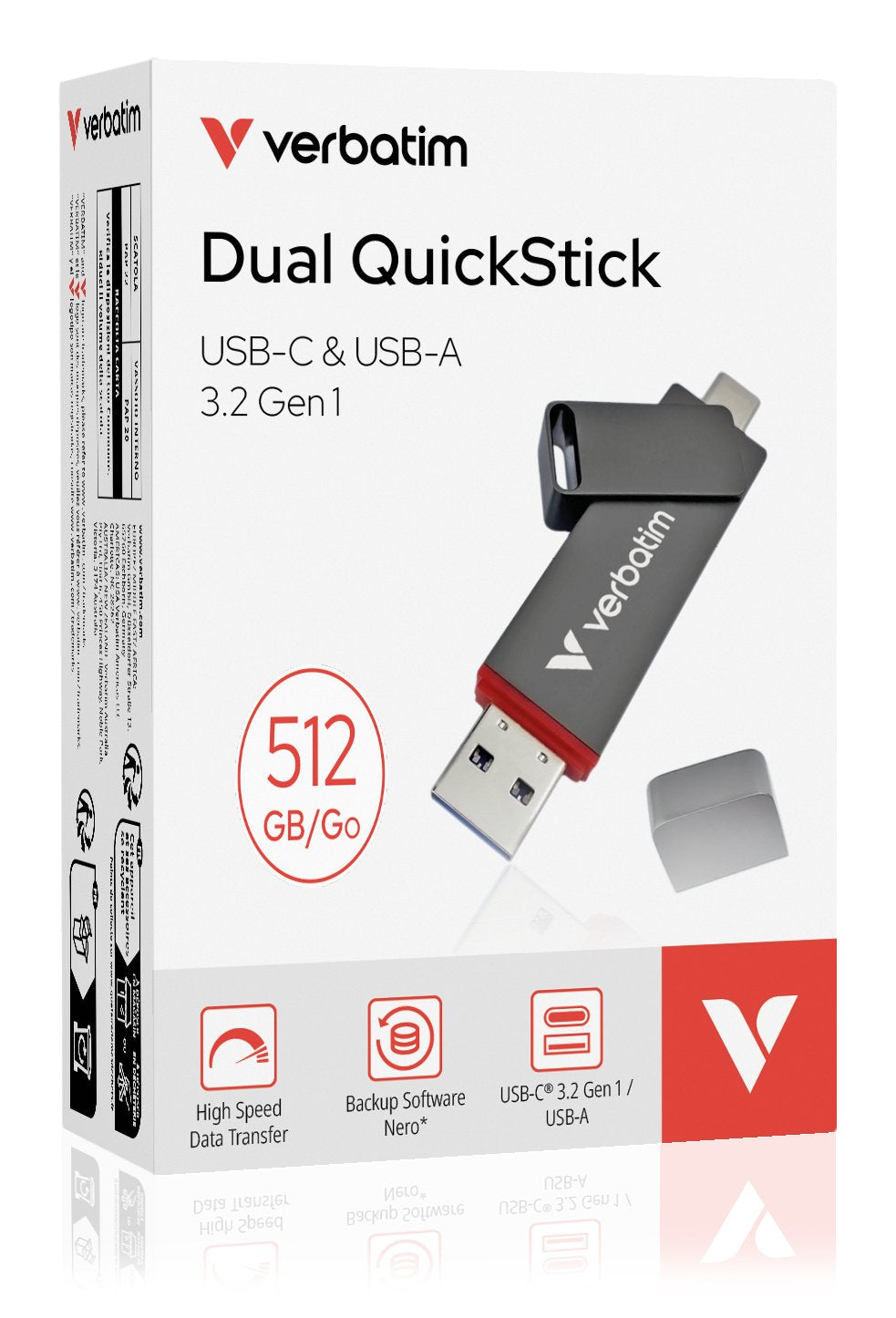 EAN 23942320425 - Verbatim Dual QuickStick unidad flash USB 512 GB USB Type-A / USB Type-C 3.2 Gen 1 (3.1 Gen 1) Gris imagen 6