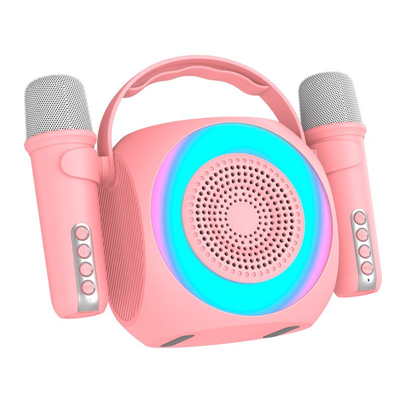 Cool Altavoz Bluetooth Universal Musica 6w Mini Karaoke Party + 2 Microfonos Rosa