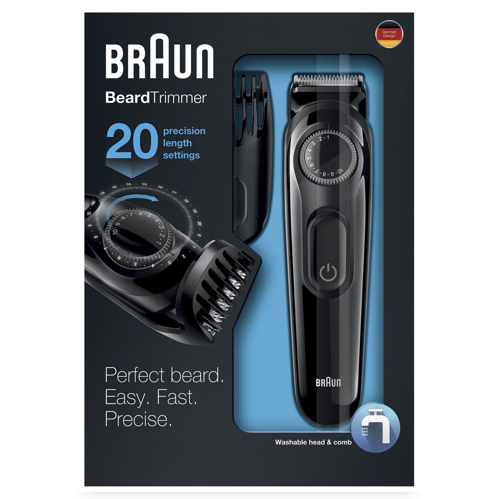 Cortabarbas Braun Beardtrimmer Bt3022 Con Batería 3 Accesorios