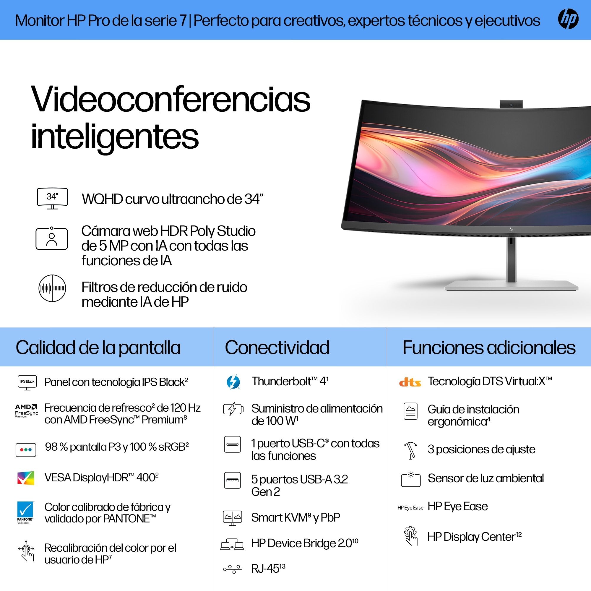 EAN 5715063476598 - HP Series 7 Pro 734pm pantalla para PC 86,4 cm (34") 3440 x 1440 Pixeles Wide Quad HD LCD Plata imagen 3