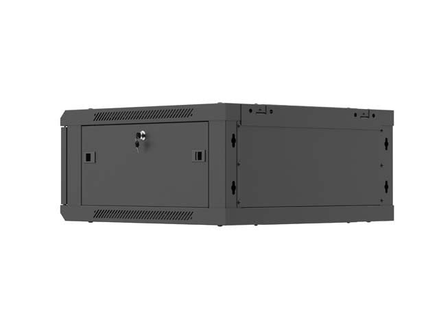 Lanberg Rack Cabinet 19in Wall-Mount 4u 600x600 Flat Pack With Metal Door Black
