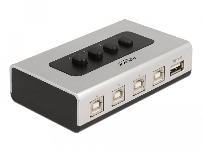 Delock Umschalter Usb 2.0 Mit 4 X Typ-B Buchse Zu 1 X Typ-A Buchse Manuell Bidirektional