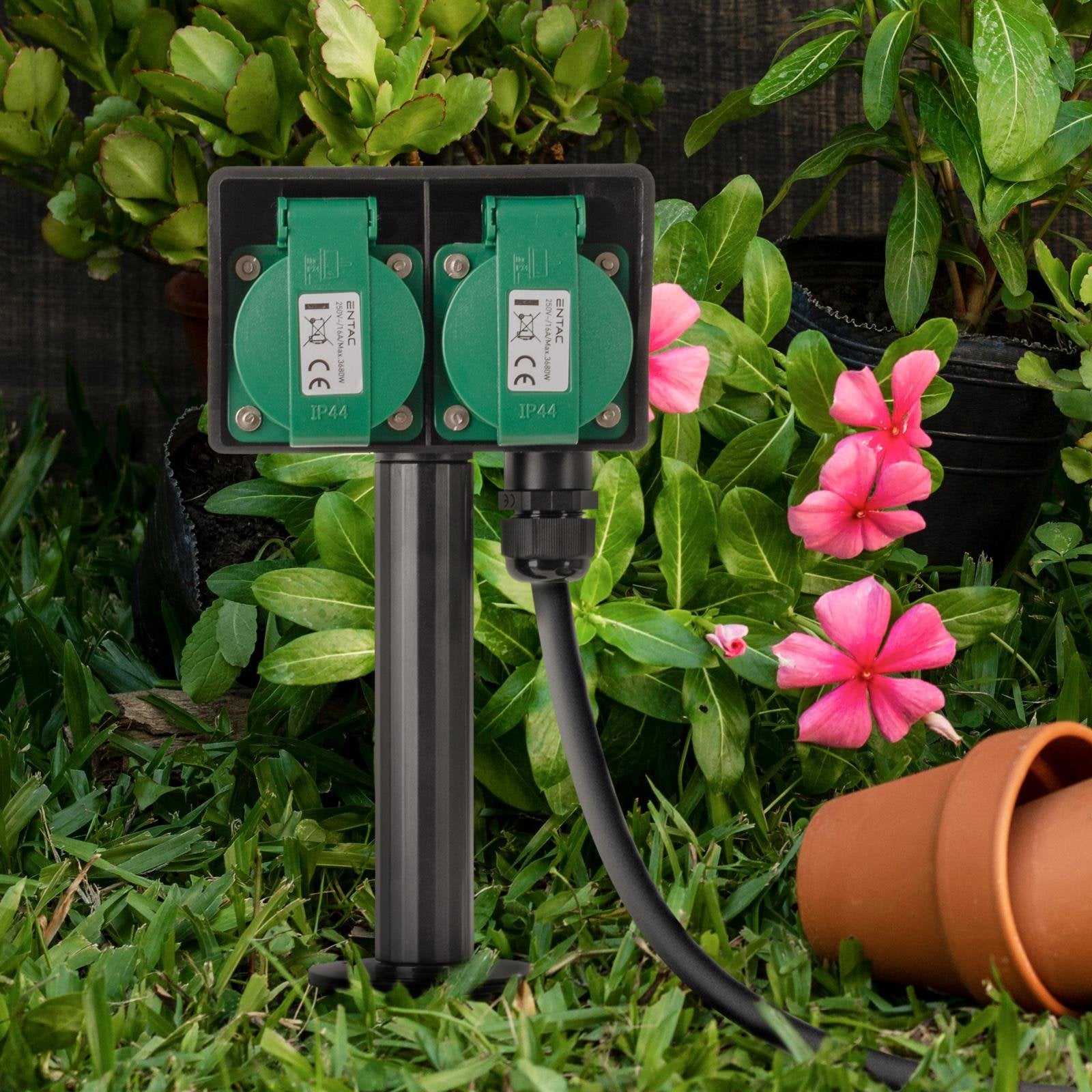Entac Gartenmeckdose Con Erdspiess Ip44 2fach 5m