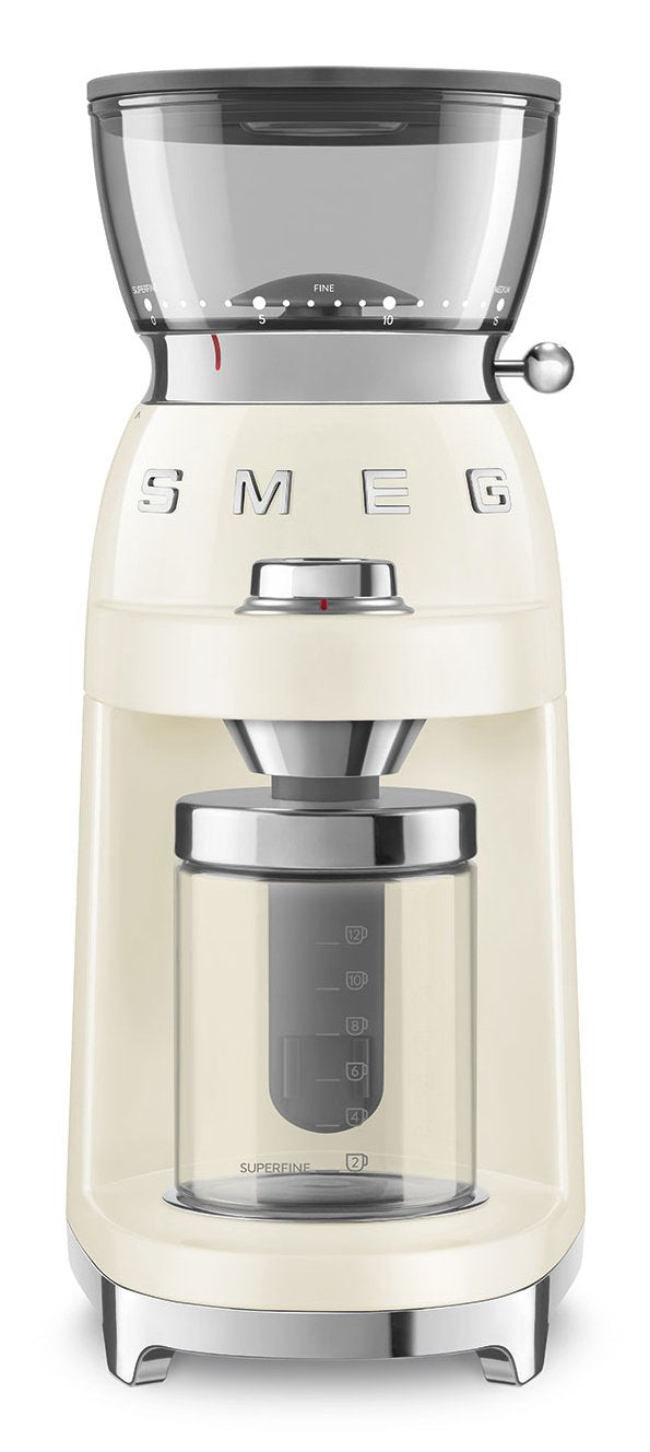 Smeg Kaffeemühle Cgf03creu, 15 Mahlgrade, 240g Bohnenbeh., 150w, Creme