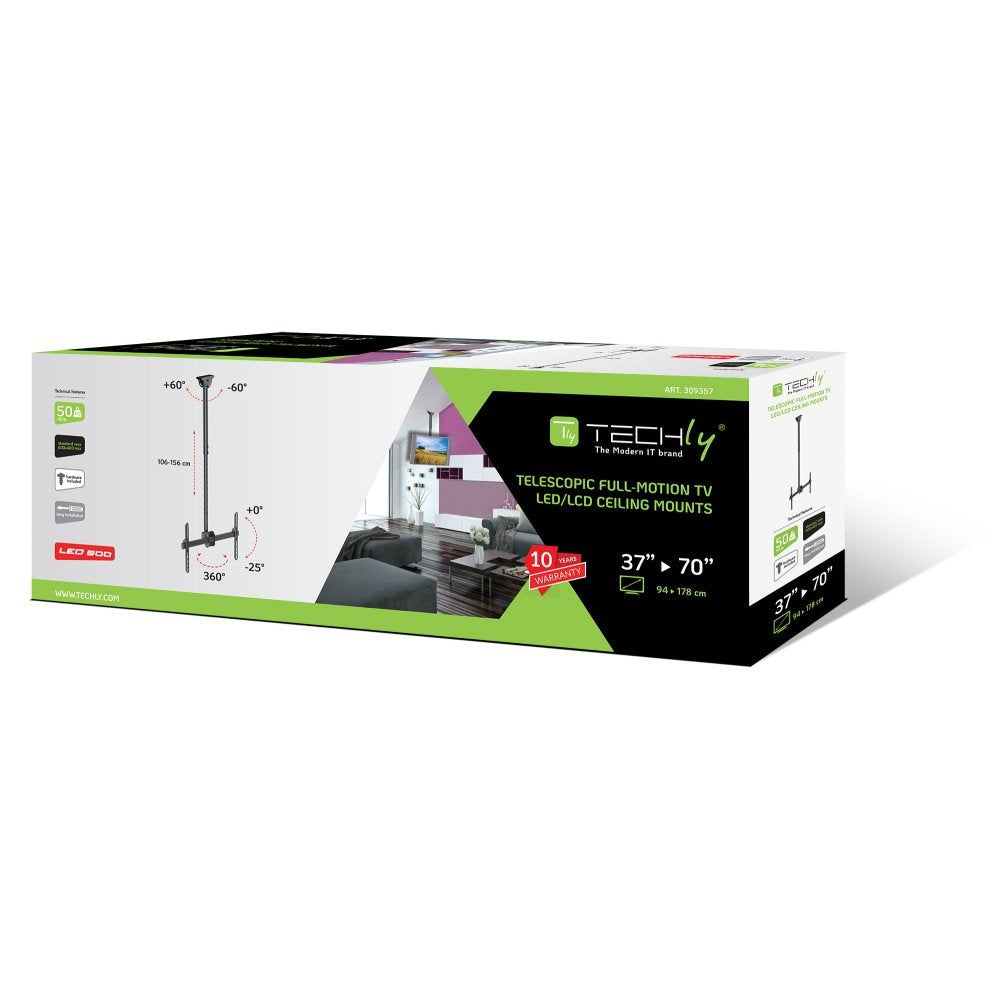 EAN 8057685309357 - Techly ICA-CPLB 946L soporte para pantalla de señalización 177,8 cm (70") Negro imagen 2