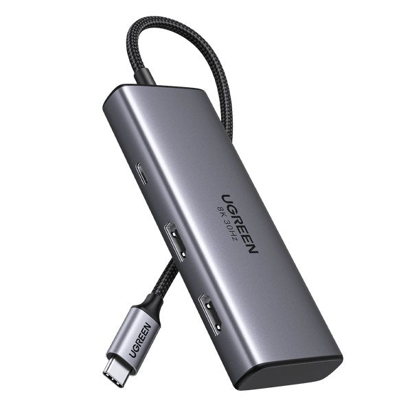 Adapter 6w1 Ugreen Cm498 Hub Usb Do 2x Usb-A 3.0, Usb-C 3.0, 2xhdmi, Pd