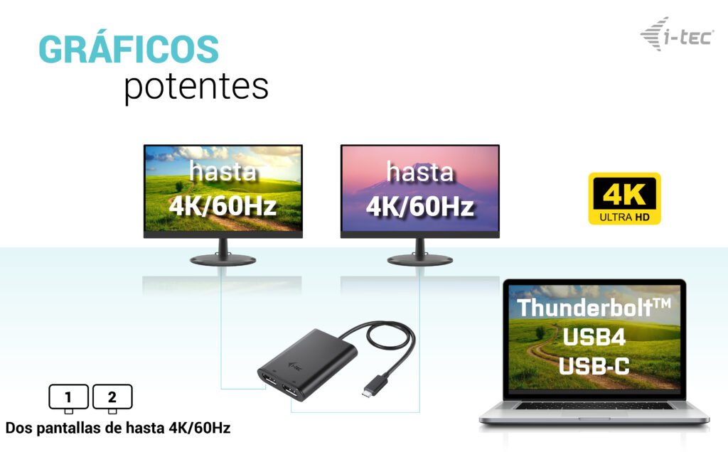 EAN 8595611706554 - i-tec C31DUAL4K60DP Adaptador gráfico USB 7680 x 4320 Pixeles Negro imagen 11