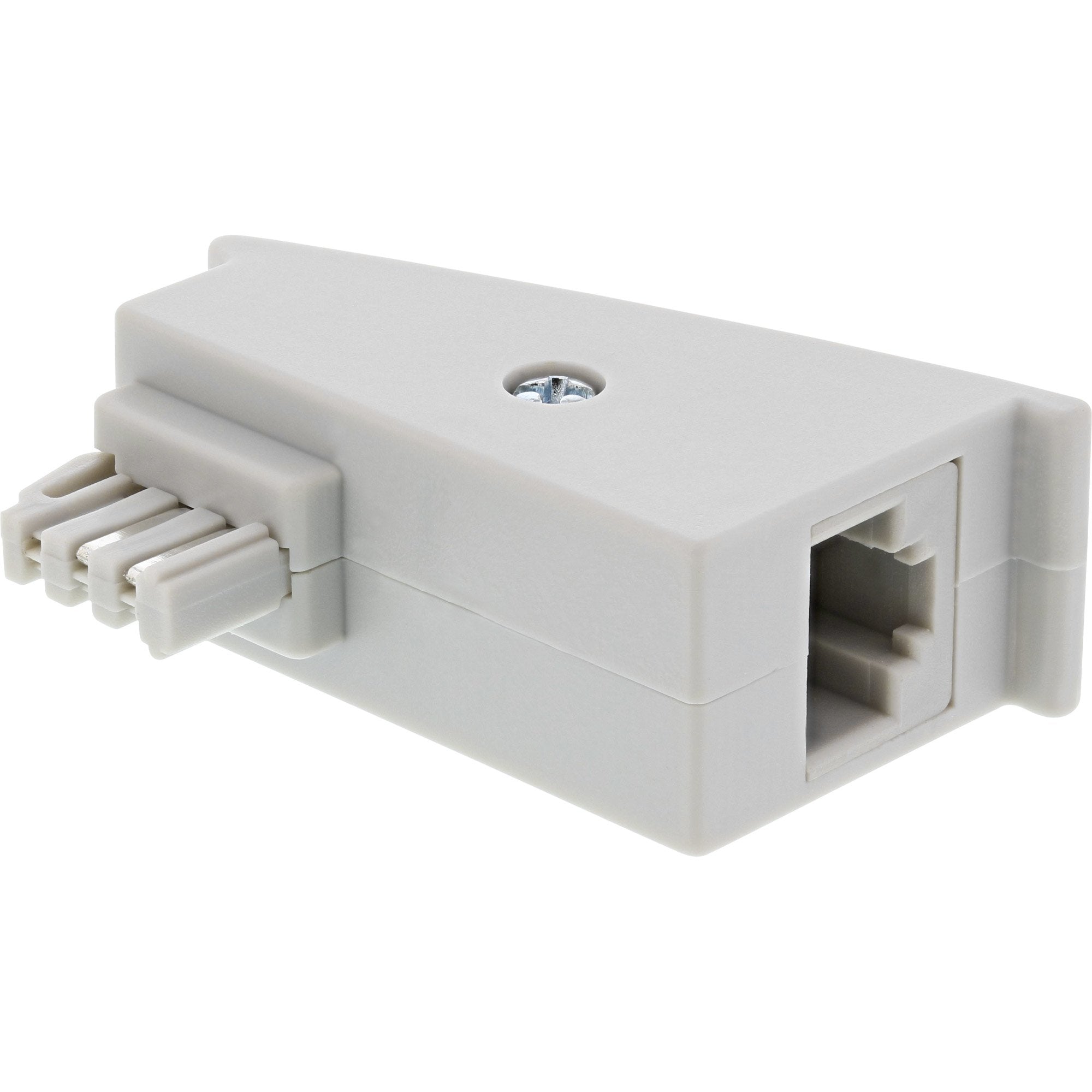 Adaptador Inline Tae-F Dsl, Enchufe Tae-F A Conector Hembra Rj45, 8p2c Para Fritzbox, Gris