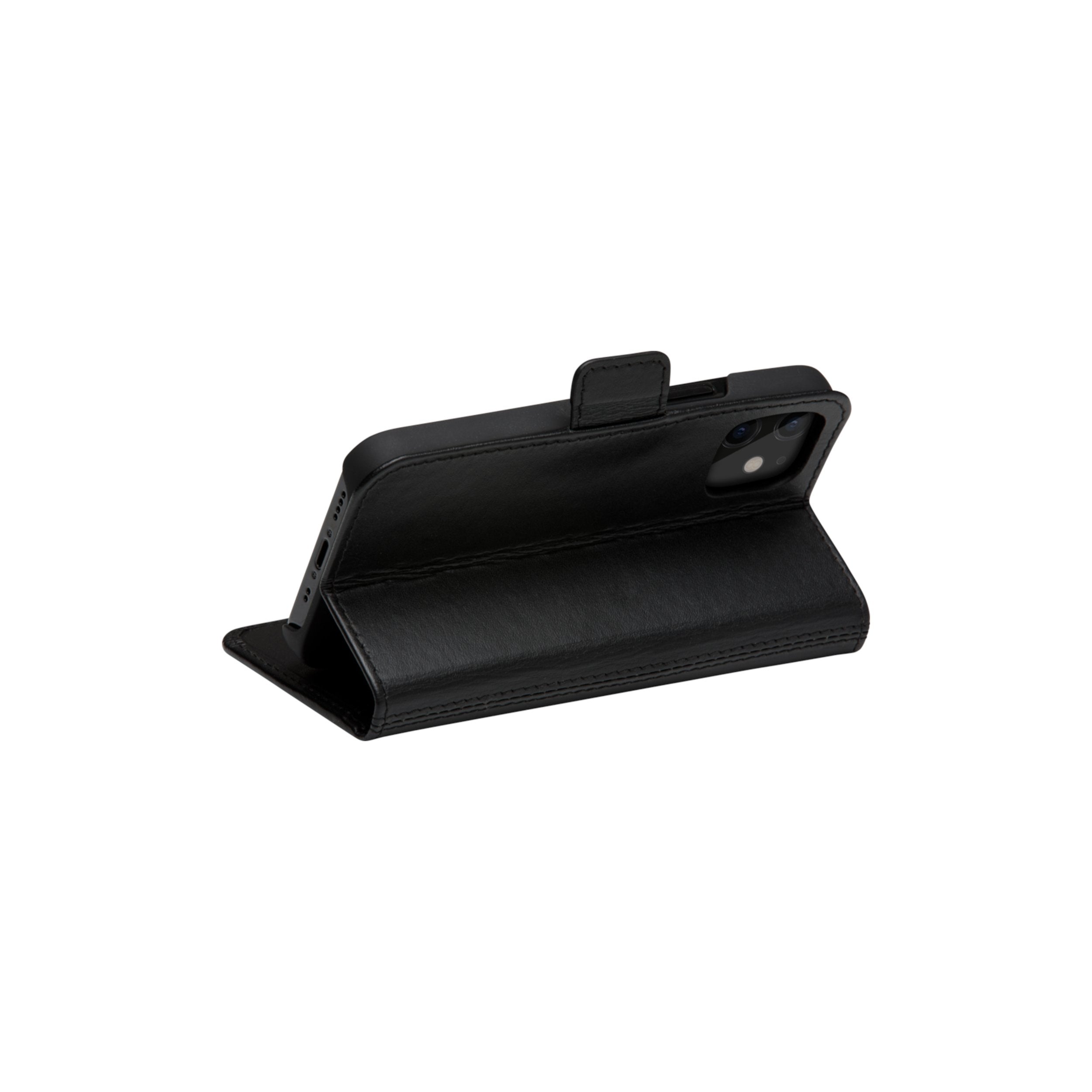 Dbramante1928 Copenhagen Slim Funda Con Tapa Para Teléfono Móvil Cuero De Grano Entero Negro Para Apple Iphone 12 Mini