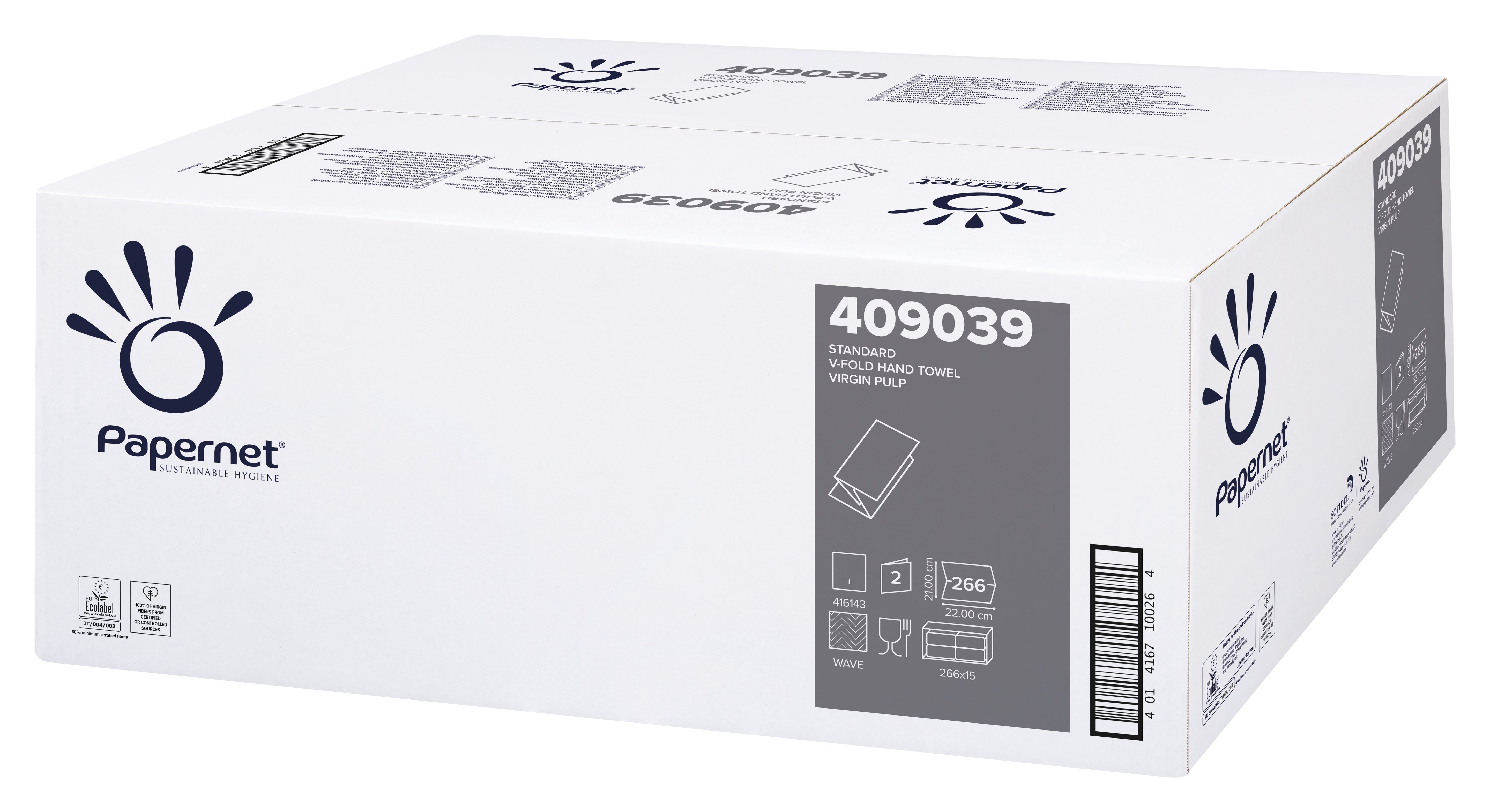 EAN 8024929990398 - Papernet 409039 toalla de papel 266 hojas Celulosa Blanco imagen 1