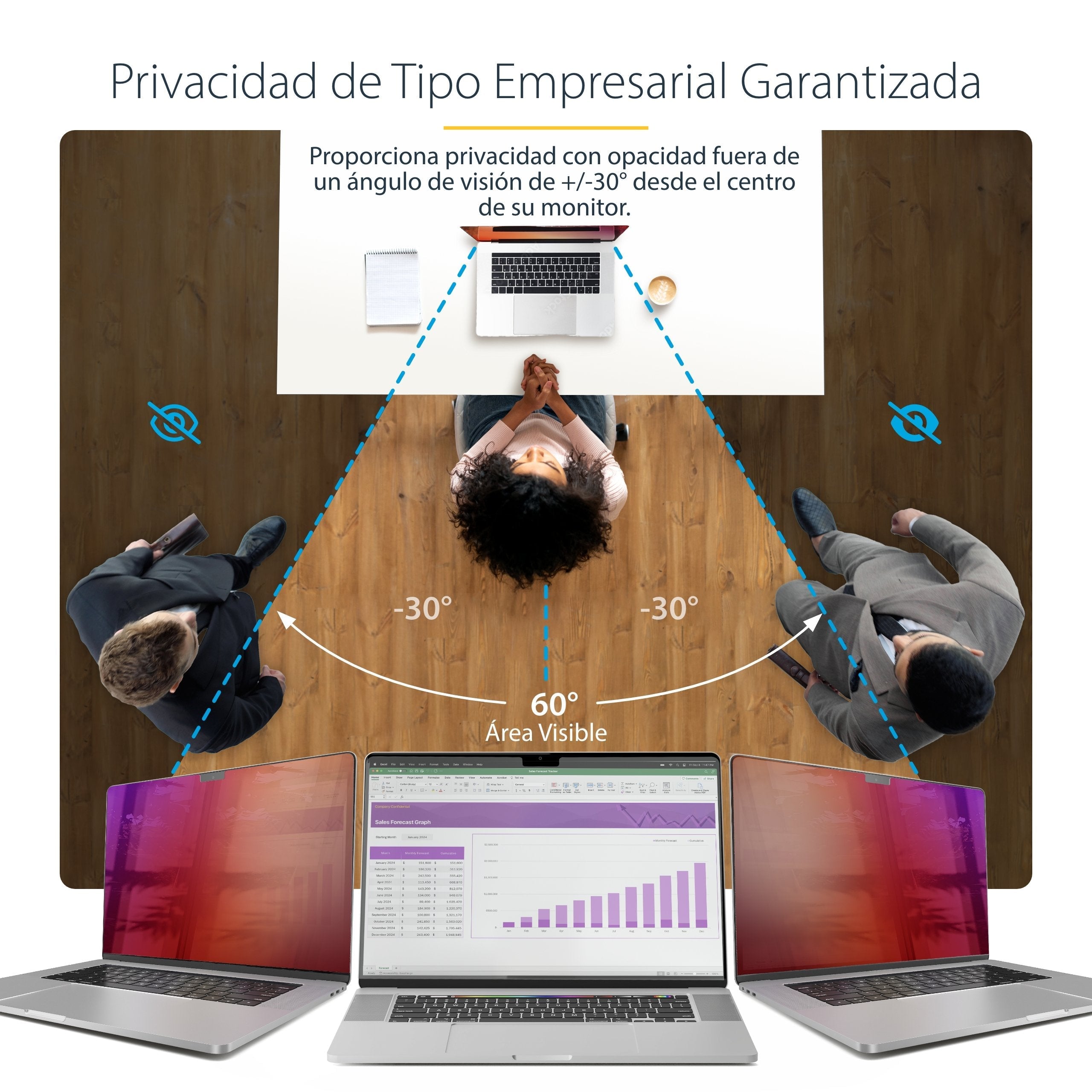 Startech.Com Filtro De Privacidad Dorado Para Macbook Pro 21/23 De 16in - Con Privacidad Mejorada - Protector De Pantalla De Doble Cara - +/- 30 Grados