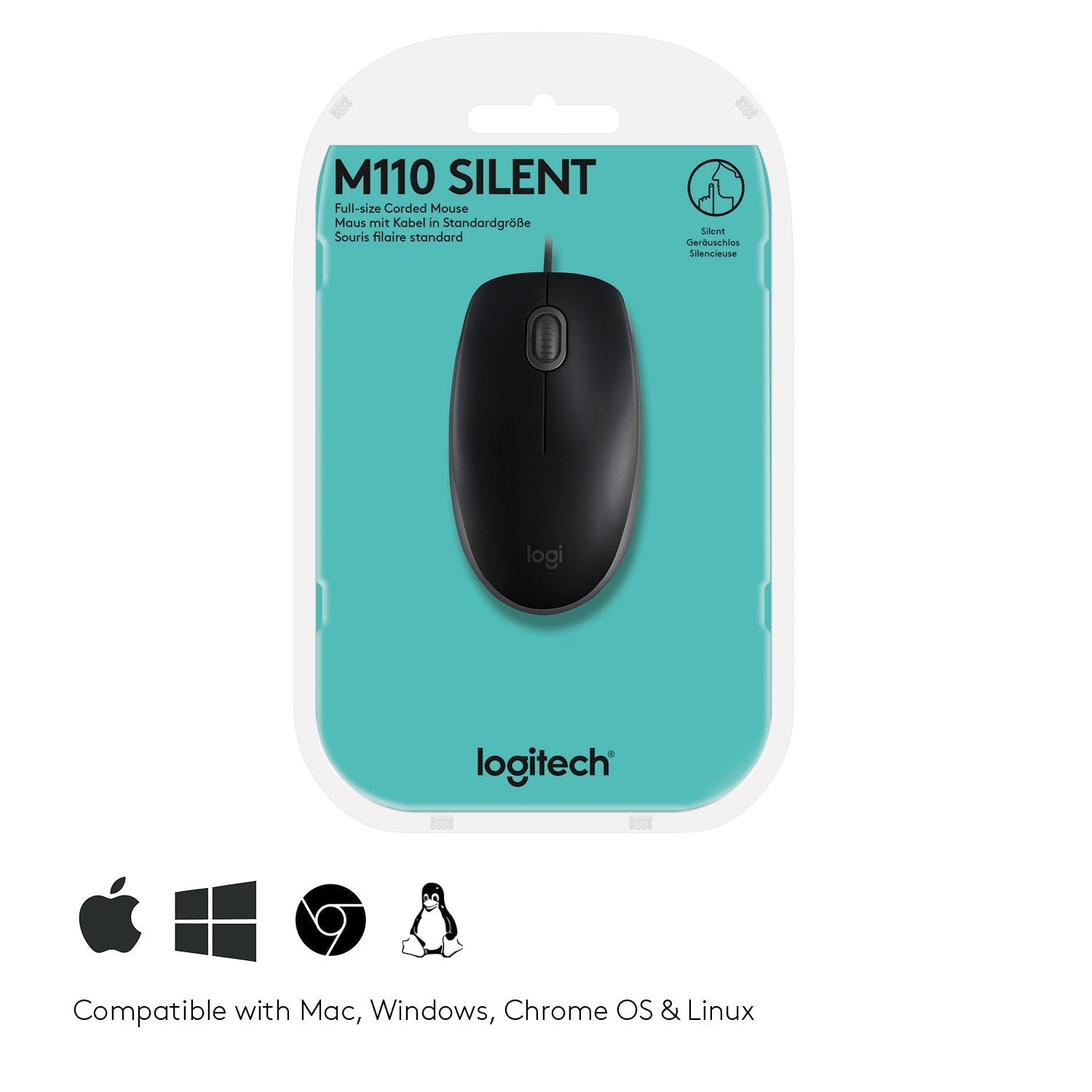 Raton Logitech B110 Silent Optico Usb Negro 910-005508