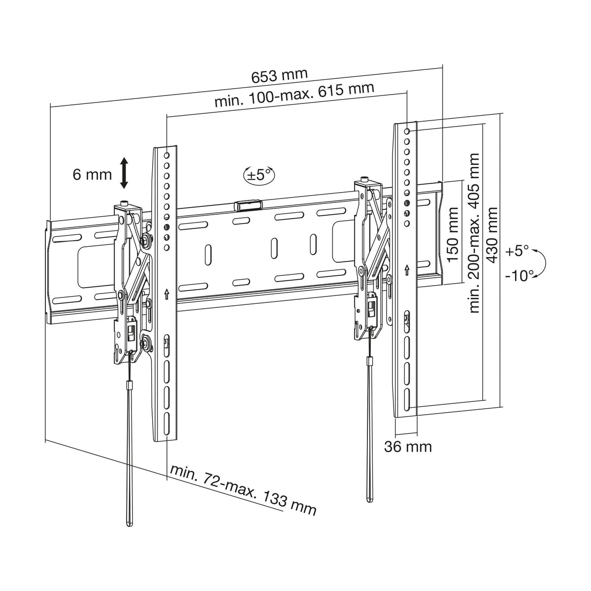 Inline Soporte De Pared Resistente, Inclinable, Para Tv (37-80"), Máx. 75 Kg, Negro