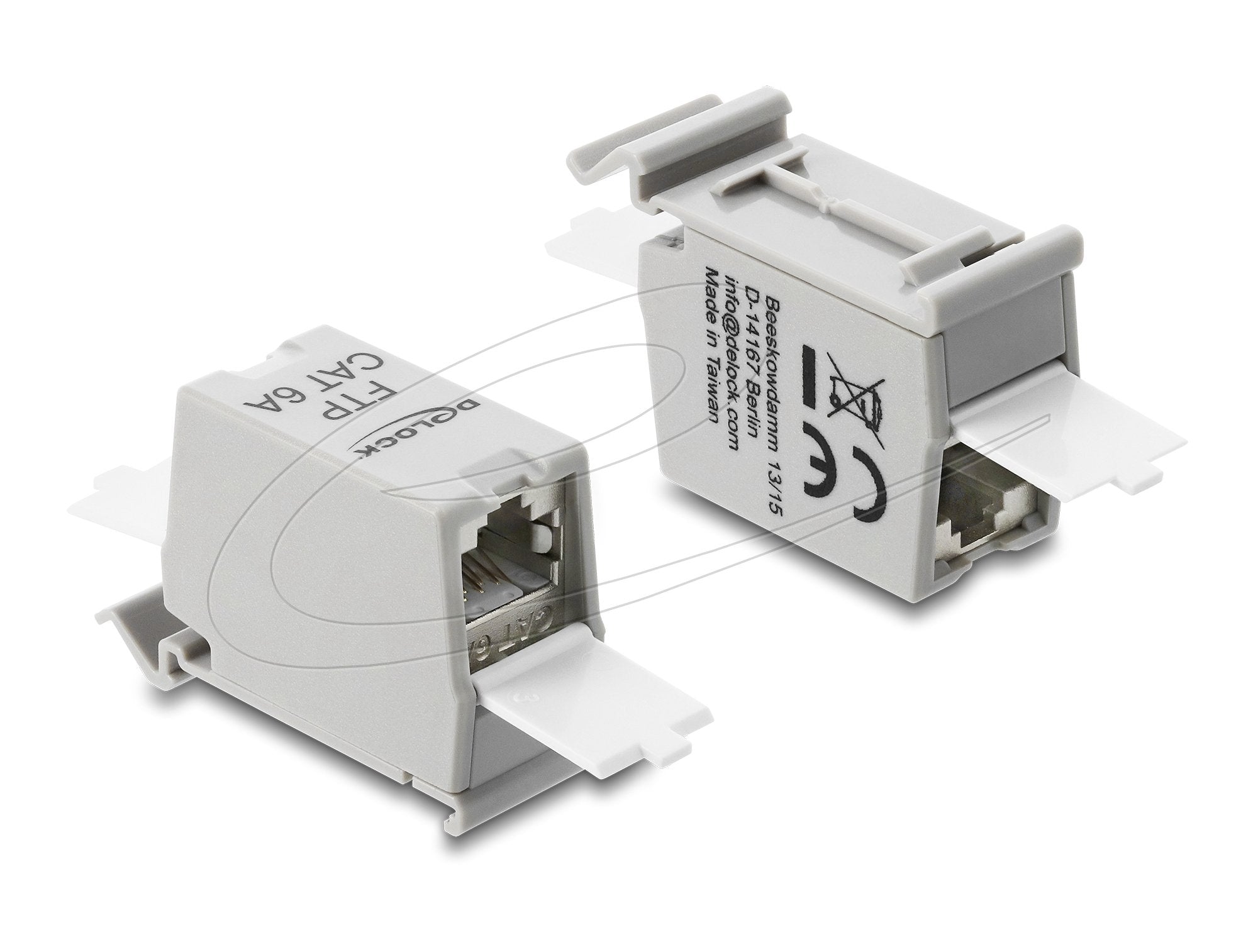 Delock Rj45 Kupplung Cat.6a Hembra A Hembra Con Staubschutzklappe Para Hutschien