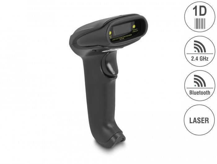 Delock Barcode Scanner 1d Laser Para 2.4 Ghz, Bluetooth Oder Usb