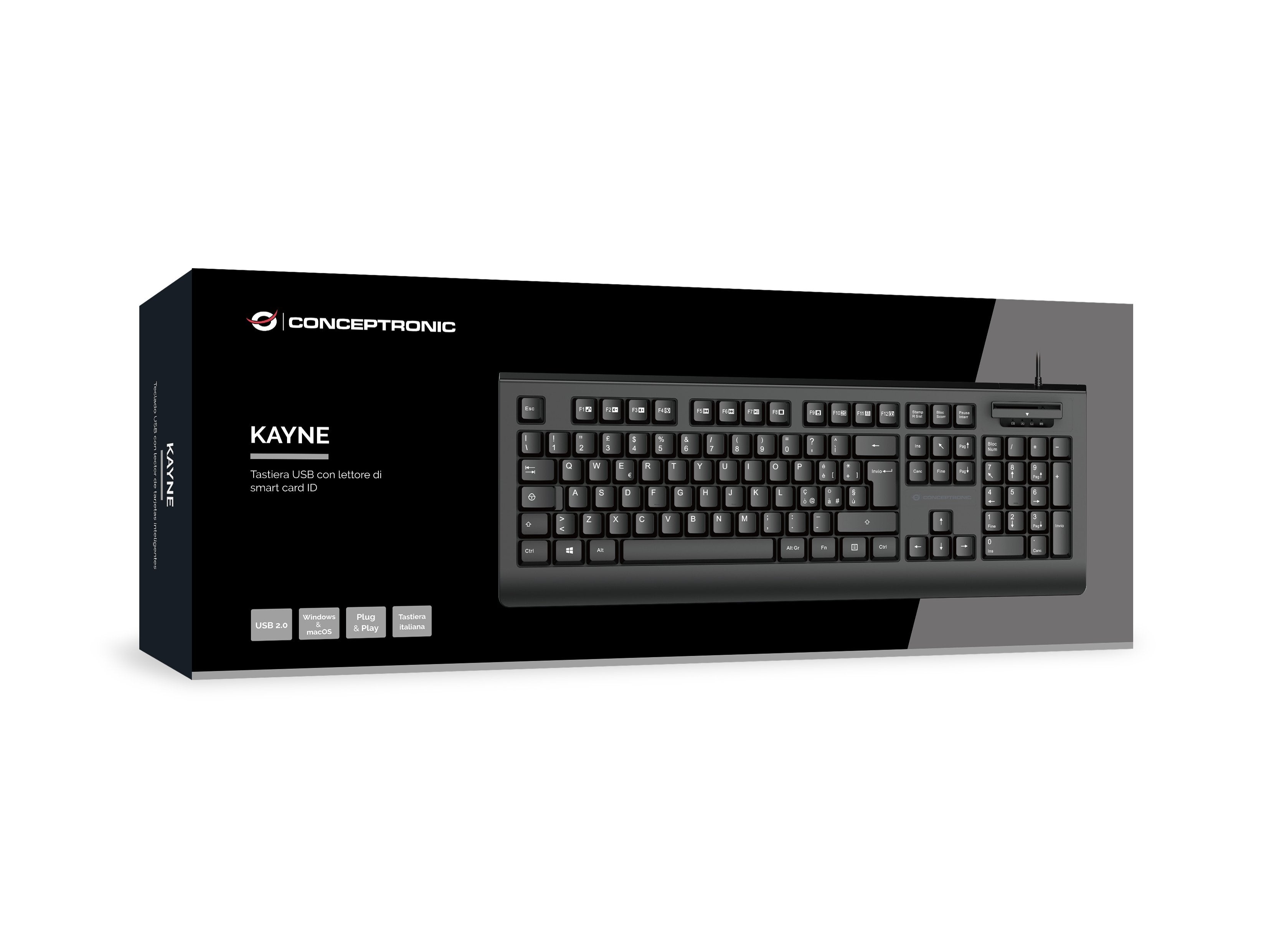 Conceptronic Usb Teclado +Smart Id-Kartenleser Layout It Sw