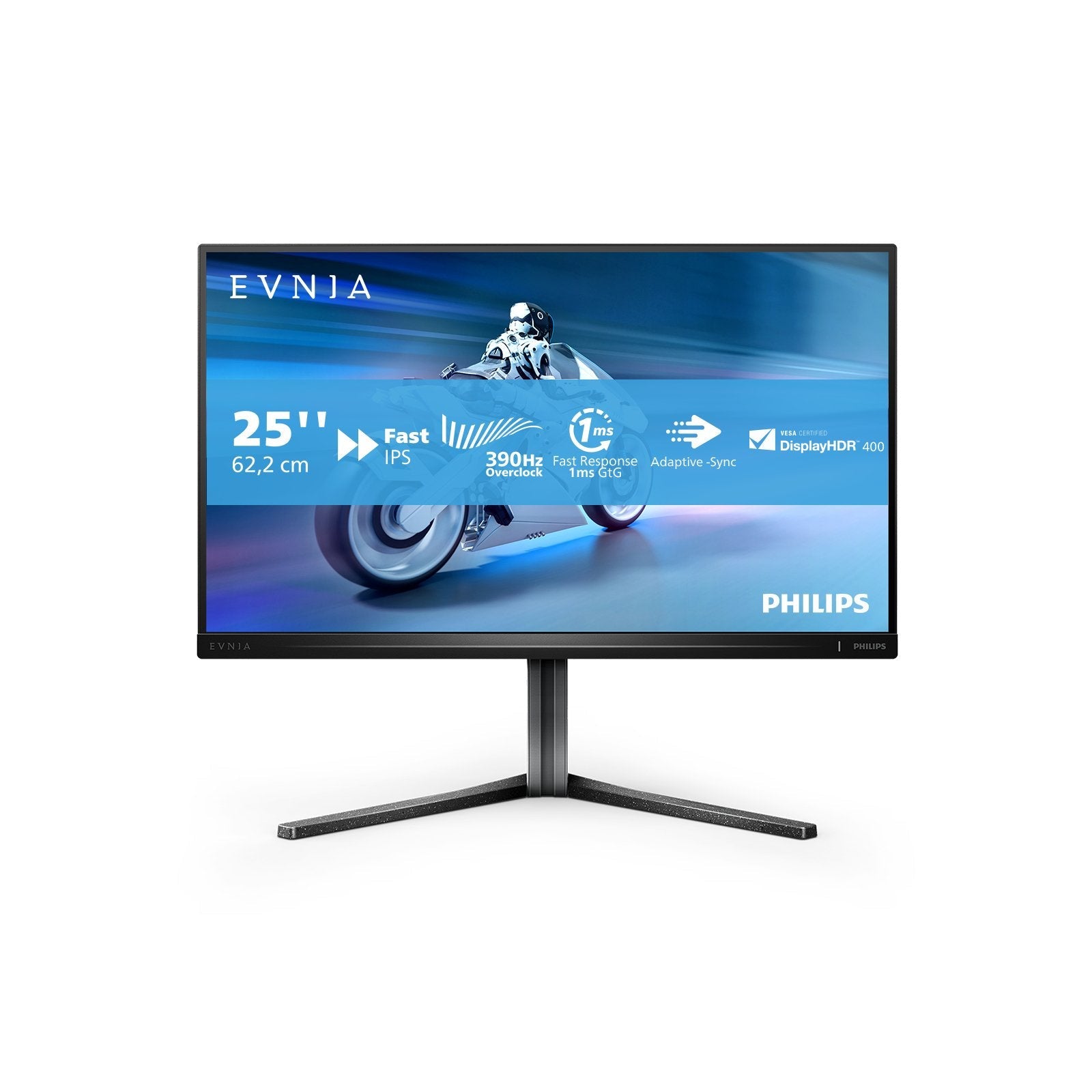 Monitor Philips  24.5" Ips Fhd 390hz 400cd M2 0.3ms Hdmi 2.0x2 Dp 1.4 Pivot 25m2n5200u/00*