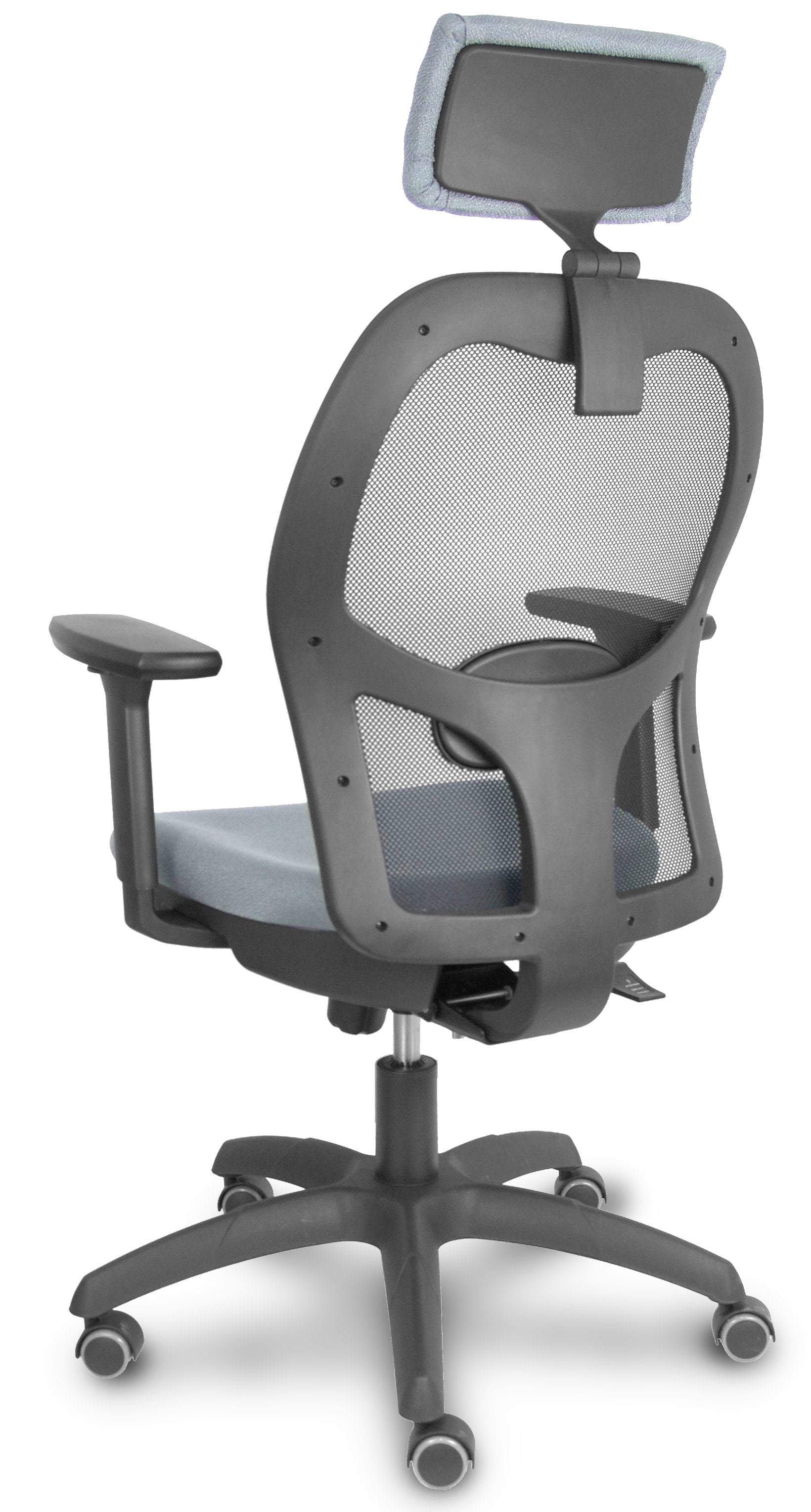 Piqueras Y Crespo Silla Jorquera Traslack Malla Negra Asiento Bali Gris Brazos 3d Cabecero Regulable