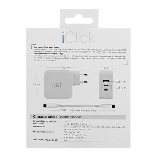 EAN 3303170115619 - T'nB CHNBTINY100 cargador de dispositivo móvil Portátil, Smartphone, Tableta Blanco Corriente alterna Car imagen 6