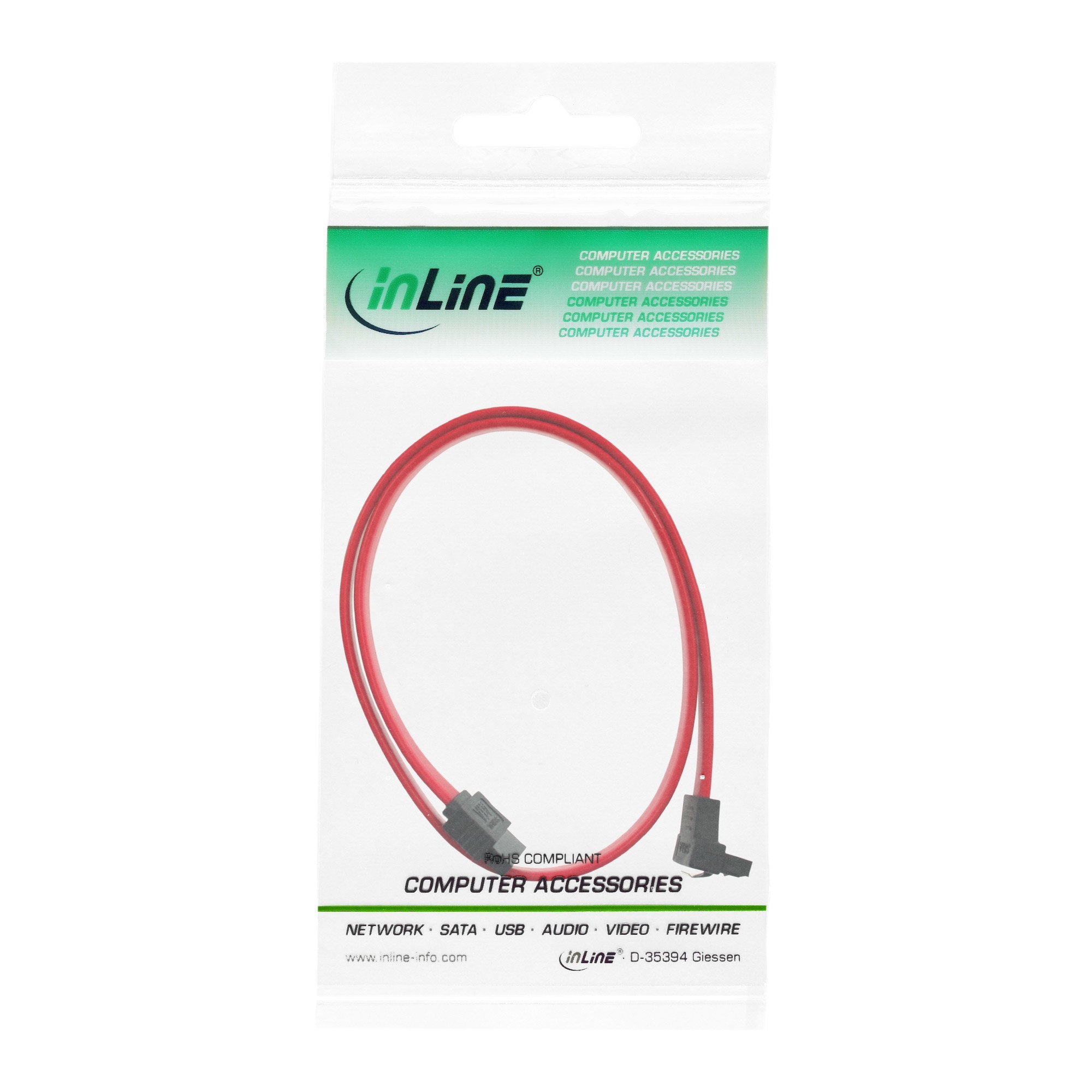 Cable Sata Inline Para Enlaces S-Ata 150 / 300 / 600 En Ángulo Con Pestillos 90° 0,3 M
