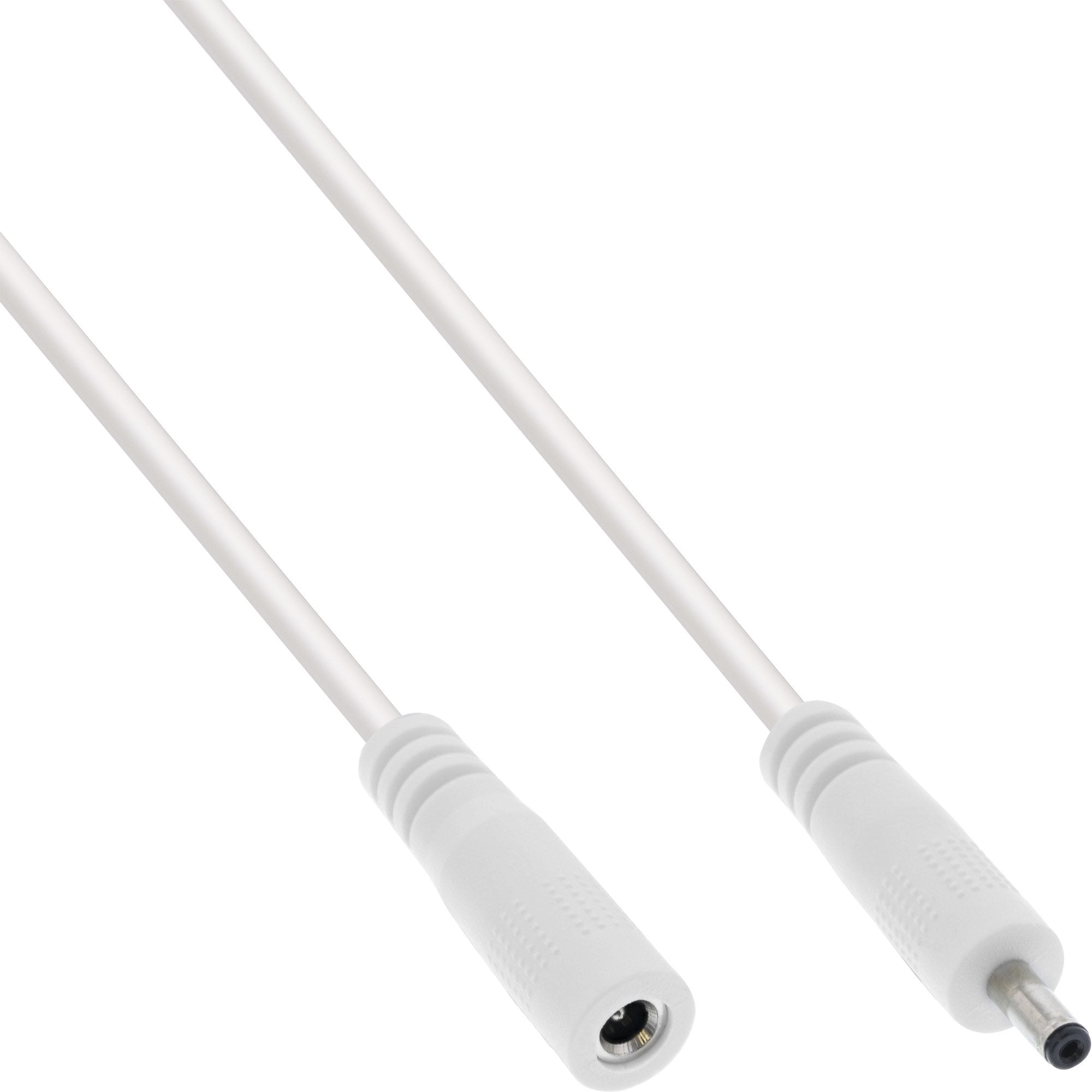 Cable De Extensión De Cc Inline, Enchufe De Cc Macho/Hembra 3,5x1,35 Mm, Awg 18, Blanco, 2 M